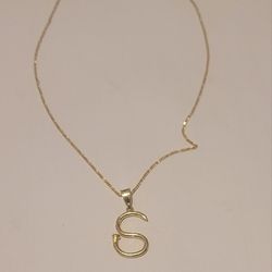 Gold Necklace with S pendent