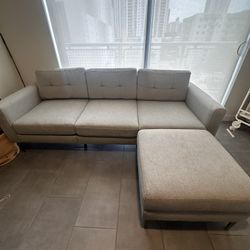 Burrow Grey Sofa w Ottoman