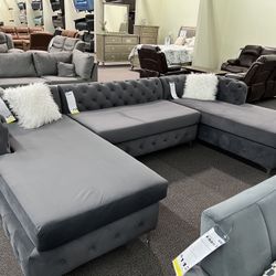 Sectional Sofa Set With Ottoman 