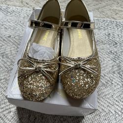Gold Mary Jane Girls Shoes
