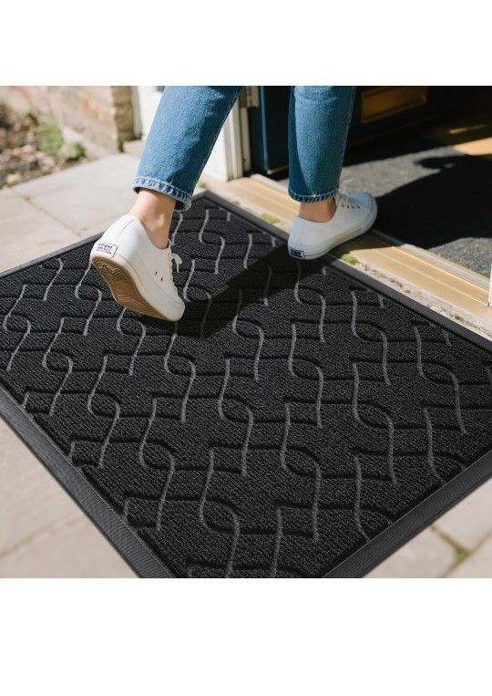 Yimobra Outdoor Mats for Front Door, All-Season Waterproof Door Mat Outside Entrance,