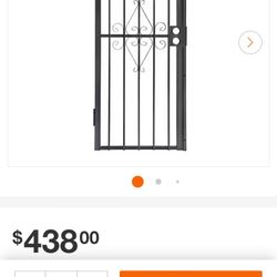 31.5 in. to 42 in. Adjustable Width Black Steel Security Gate