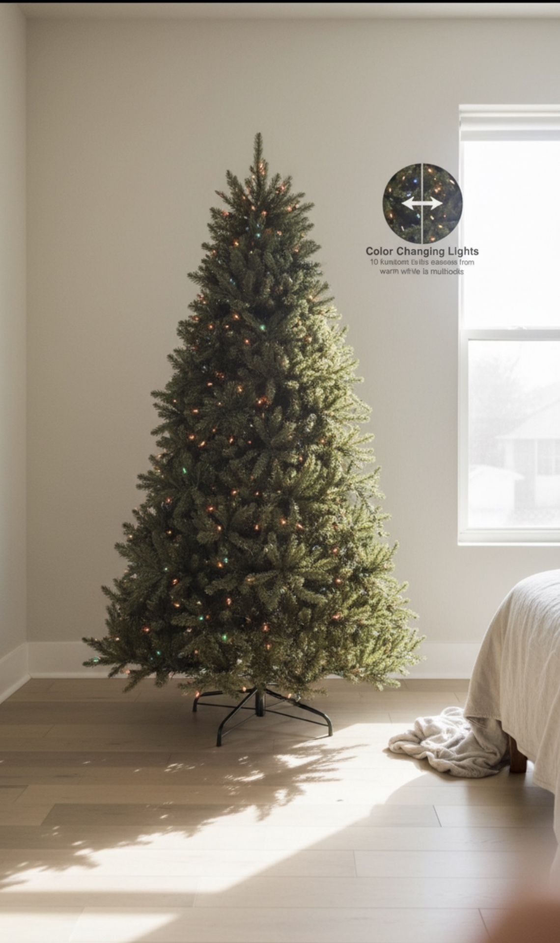 Pre-Lit 7.5ft Full Christmas Tree, Dunhill Fir