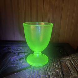 Fenton Uranium Glass Candy Dish