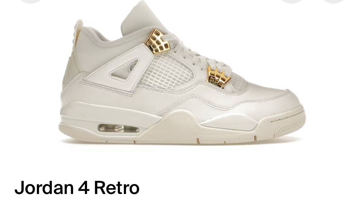Jordan 4 - Metallic Gold Size 10 male Brand New