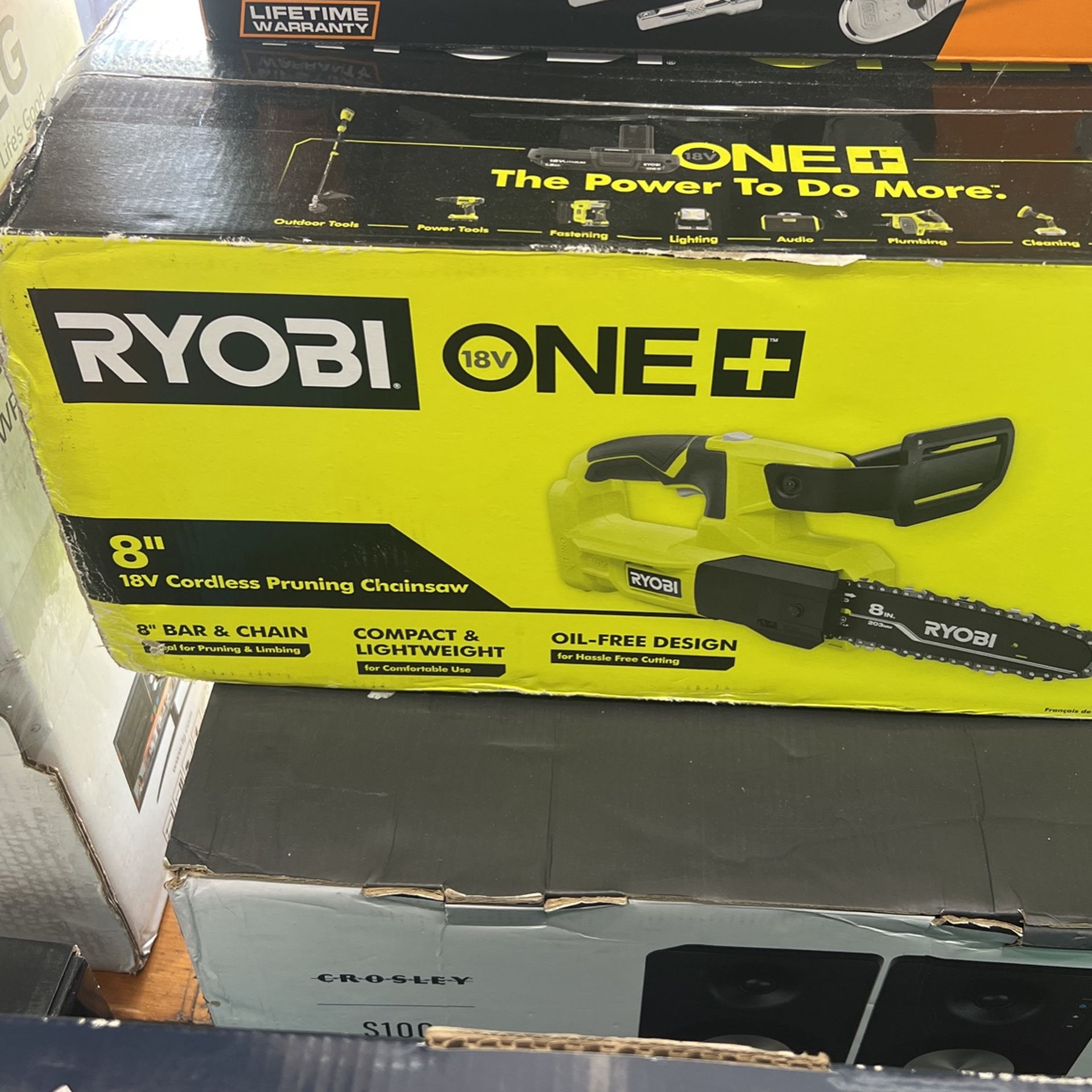 Ryobi One+ 8 in. 18-Volt Lithium-Ion Battery Pruning Chainsaw (Tool-Only)