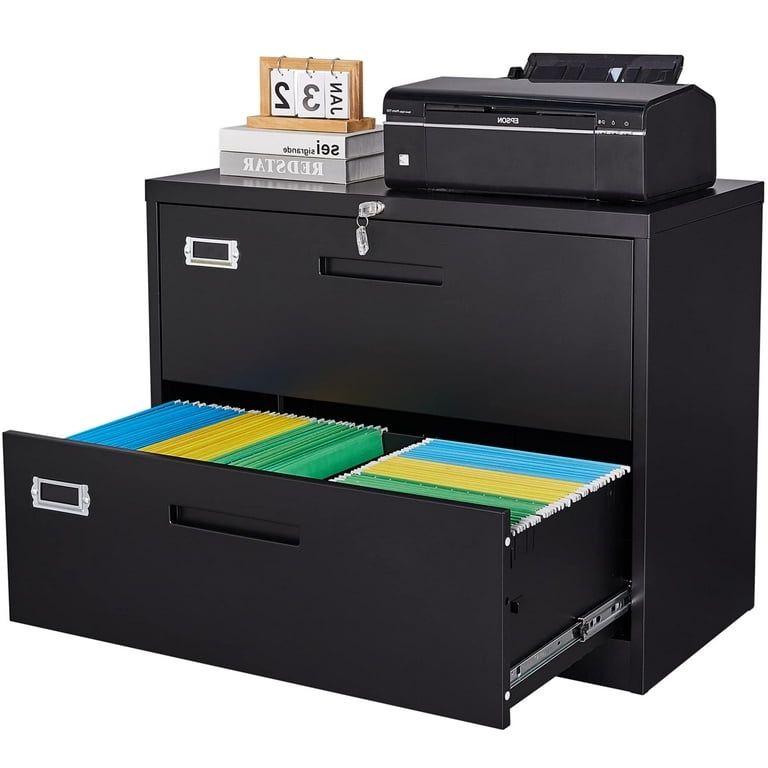 2 Drawers Lateral File Cabinet Metal Filing Cabinet