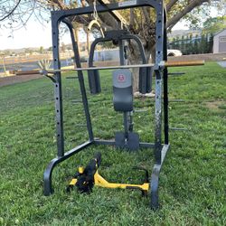 Marcy squat machine with lateral pull down 