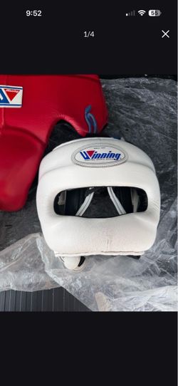 Winning boxing gloves and headgear