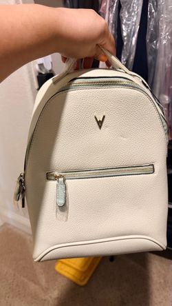 Small Cream Faux Leather Mini Backpack