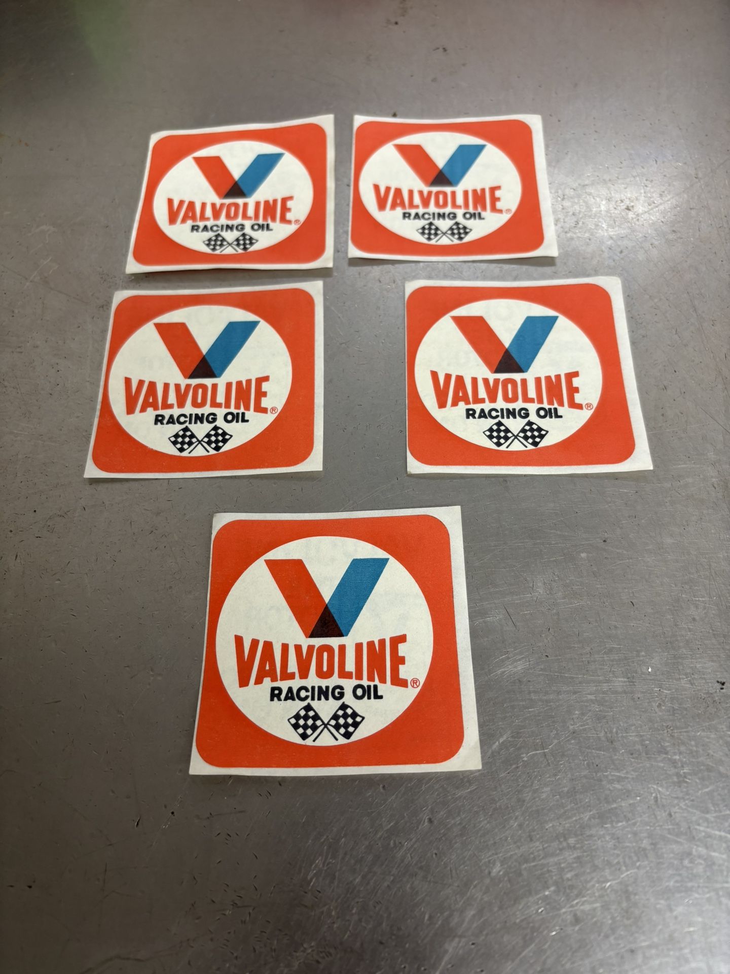 Lot Of 5 Vintage Valvoline Racing Oil Stickers
