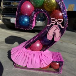 Ballerina Number 2 Pinata With Balls 