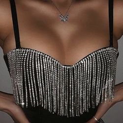Black Rhinestone Cami Top