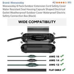 Weewooday 6 Pack Outdoor Extension Cord Safety Cover