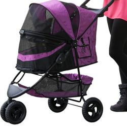 
Pet Stroller For Small Dog Or Cat Pink/Black