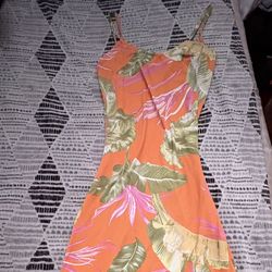 Orange Floral Dress 