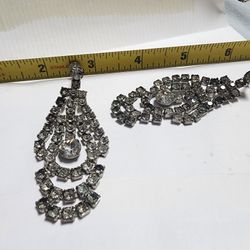 Vintage Chandelier Rhinestone Earrings 