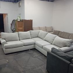Grey sectional couch large