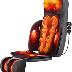 Shiatsu Back Massager with Heat, 3D Kneading Massage Chair Pad, Electric Massage Seat Cushion for Body, Neck,Shoulder, with Movable Multi-Function Leg