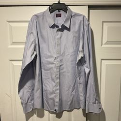 UNTUCKit Men’s Blue & White Pinstripe Cotton Button Down Dress Shirt Top sz XXL