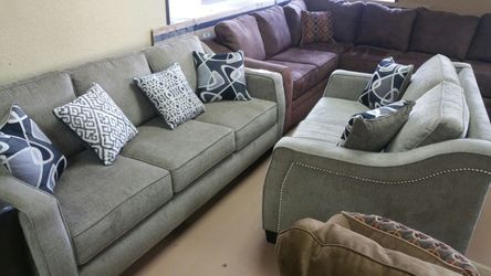 American Built Sofa and Loveseat with Nailheads!