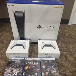 Brand New Console Disc Version 3 Games + 2 Controller Bundle