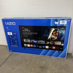 75” Vizio 4K Smart TV – Cracked Screen – Powers On – Complete w/ Box & Accessories 