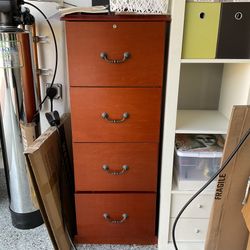 Wooden Four Drawer Filing Cabinet