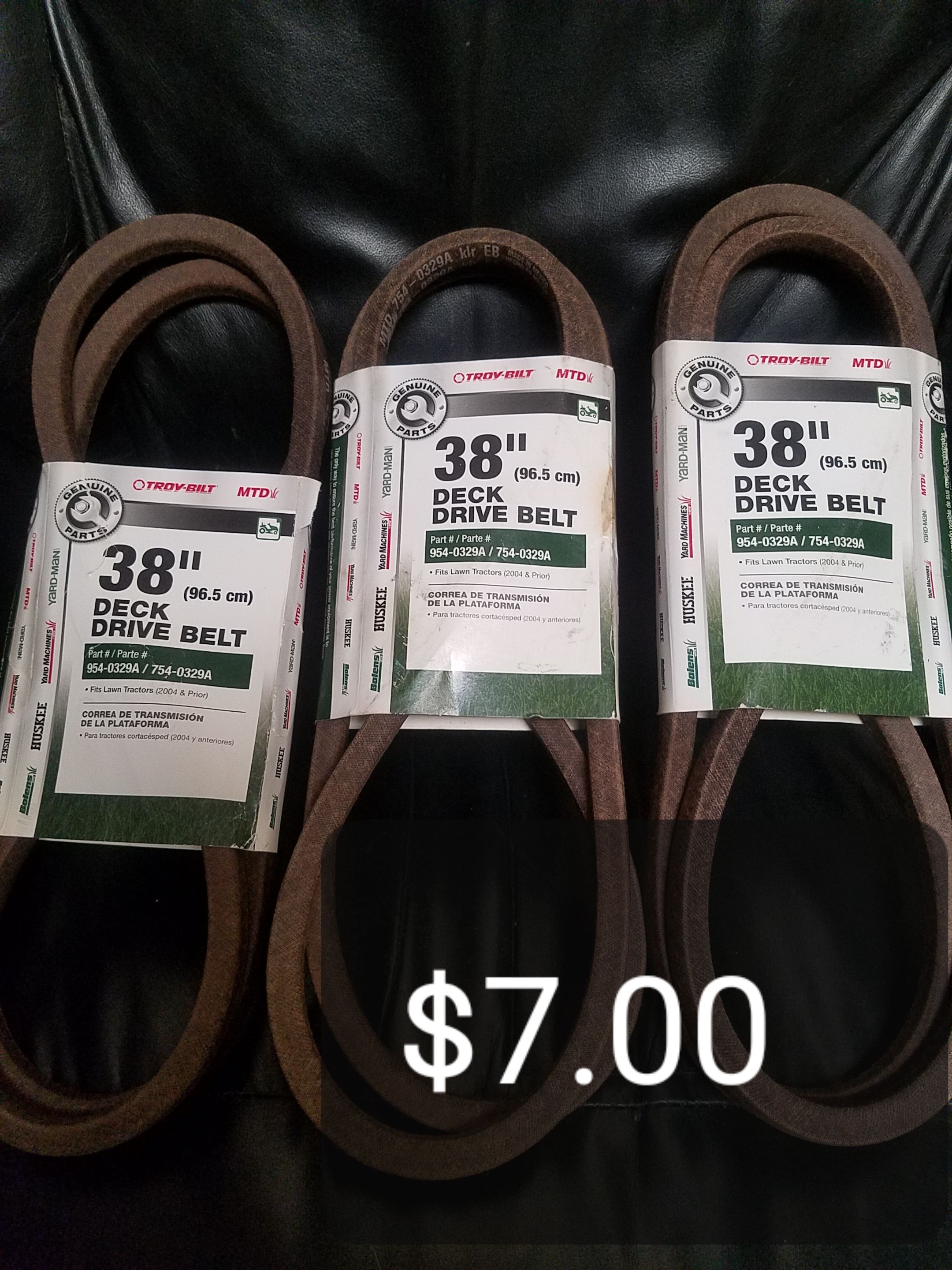 Riding mower belts