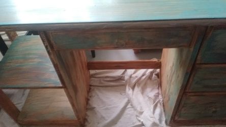 Handpainted glazed desk..need better pics more light to see detsil