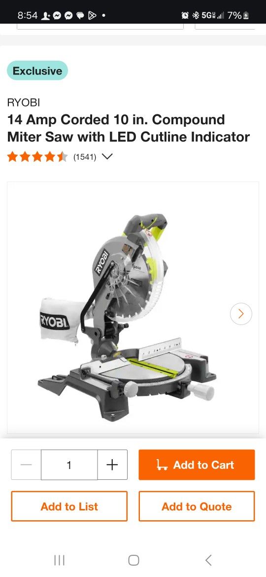 Ryobi 10" Miter Saw