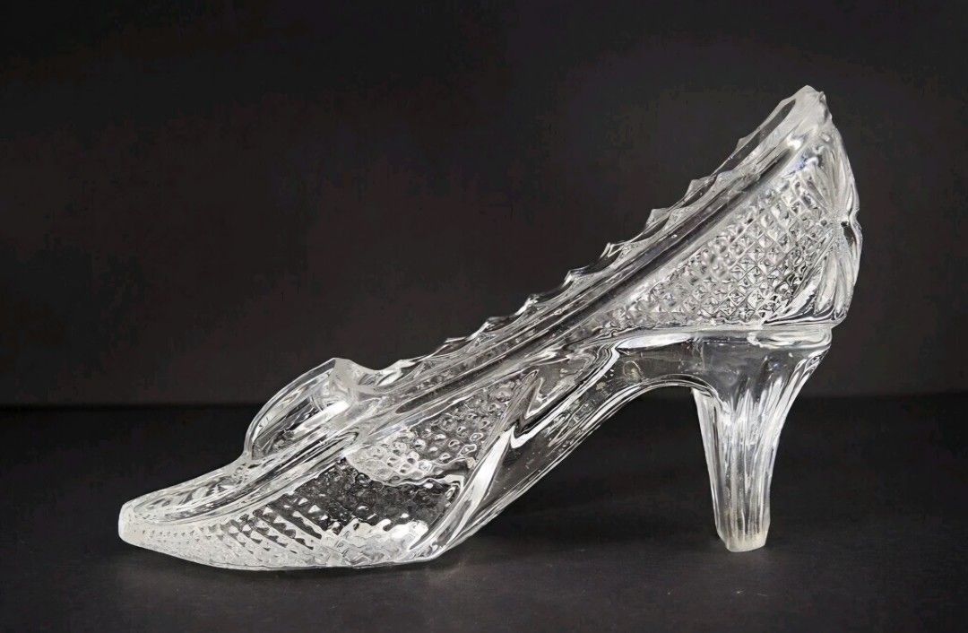 Crystal Glass Slipper Cinderella Shoe, Cake Topper or Fun Girl's Knick-knack
