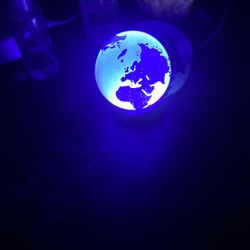 Blue Glass World Globe Lamp Night Light USB