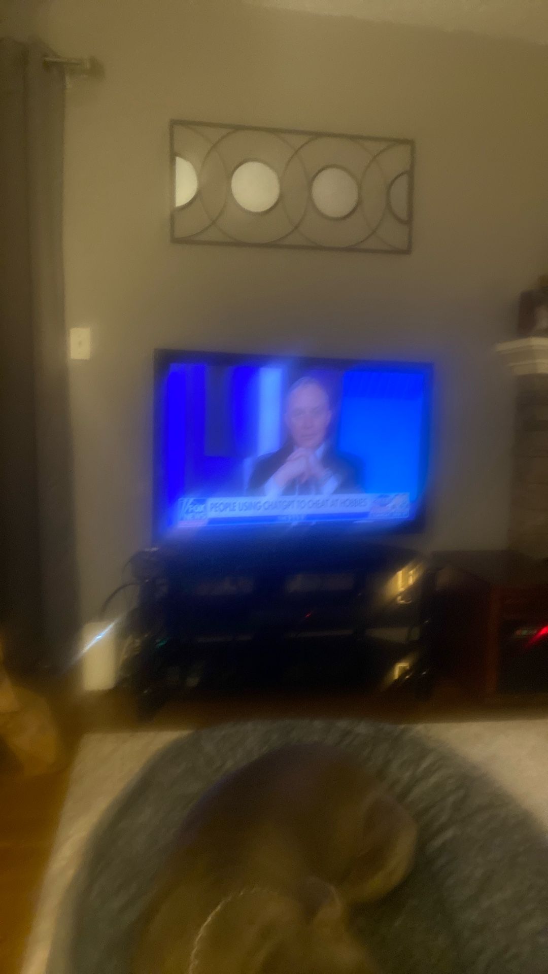 44 inch TV was glass and metal stand, sound bar