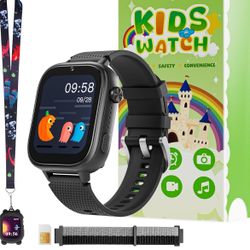  4G Kids Watch, Smart Watch for Kids with SIM Card, 47 Exciting Games, Two-Way Calling Feature, SOS Emergency Call Button Ideal for 