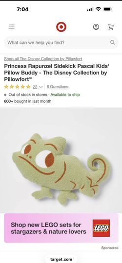 BRAND NEW WITH TAGS  Princess Rapunzel Sidekick Pascal Kids' Pillow Buddy - The Disney Collection by Pillowfort™
