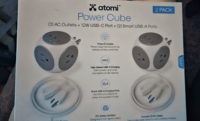 Atomi Power Cube 2pack  +2usb C&A Ports