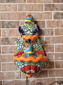 Wall Talavera Water Fountain. Clay Pots, Planters,Pottery,Plants. $125