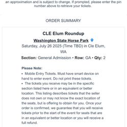 2 Tickets Cle Elum Rodeo 