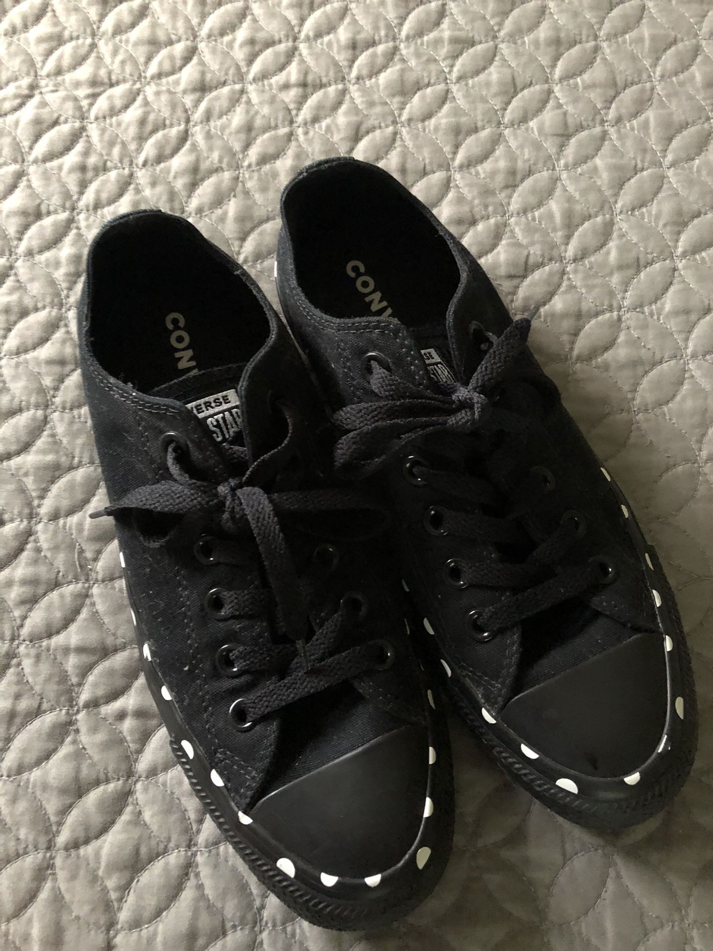 Converse Black Polka Dots