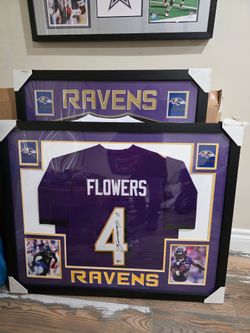 Zay Flowers Baltimore Ravens Signed Custom Framed Jersey
