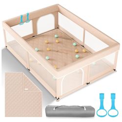 MP110$ Baby Playpen Stable Mat, Handles, Toddlers Playard, All-Wrapped Soft Sponge Gate, Activity Centre Or For Pets 