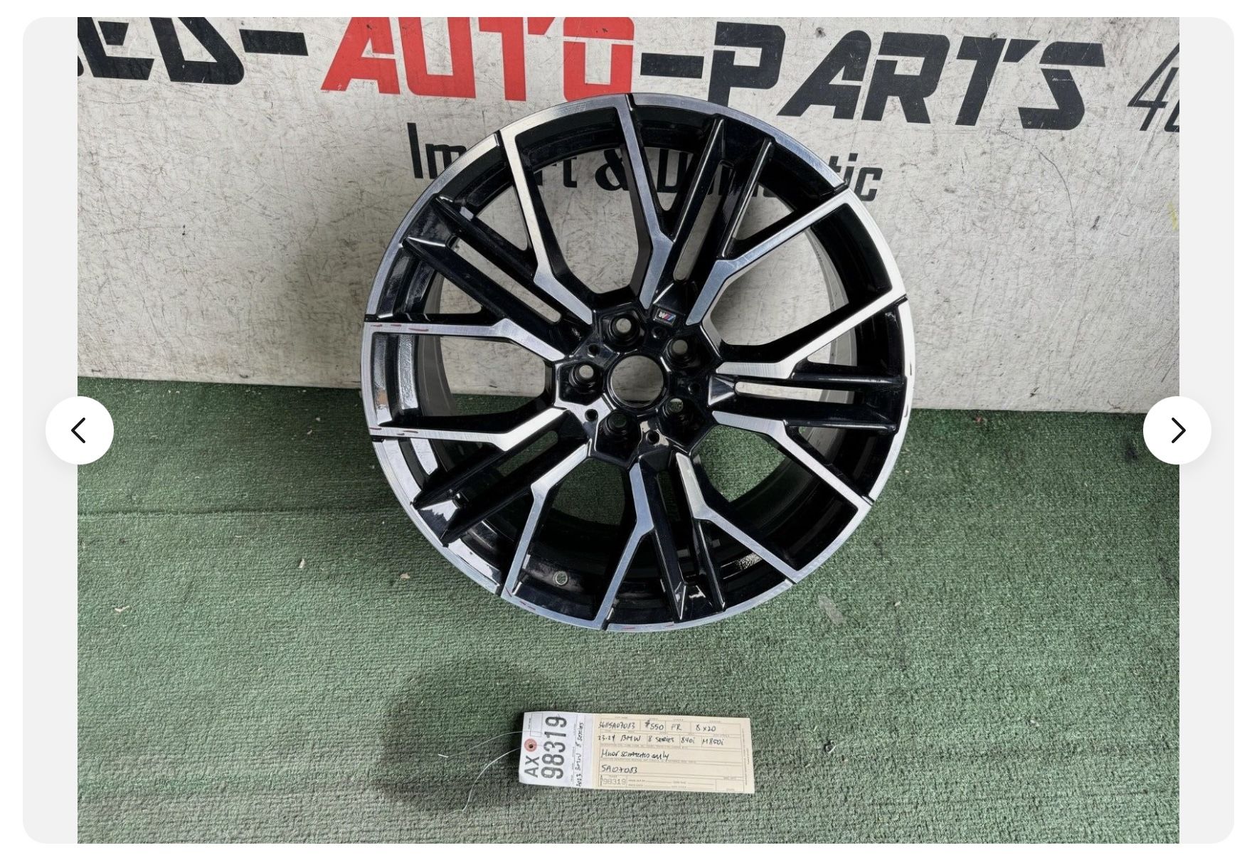 2023 - 2024 BMW 8 SERIES 840i M850i SINGLE FRONT WHEEL RIM USED 8X20 OEM AX58319