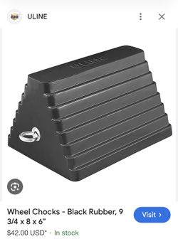 Wheel Chocks - Black Rubber New