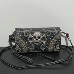 Skull Rhinestone Crossbody Bag/Wallet
