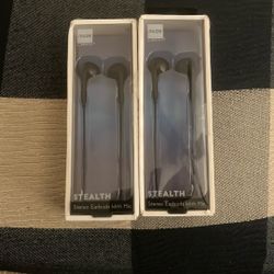 (2) Stealth Stero Earbuds With Mic