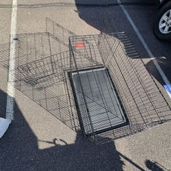 Foldable Metal Wire Dog Crate 48 in Black