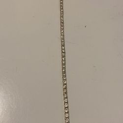 Costume Gold With Lab-Created White Sapphire Tennis Bracelet