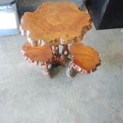 3 Tier Cedar Wood Table Very Rare 