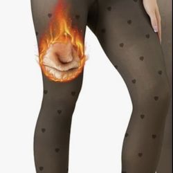 Fleece Lined Tights for Women Thermal Pantyhose Fake Translucent.   (T)